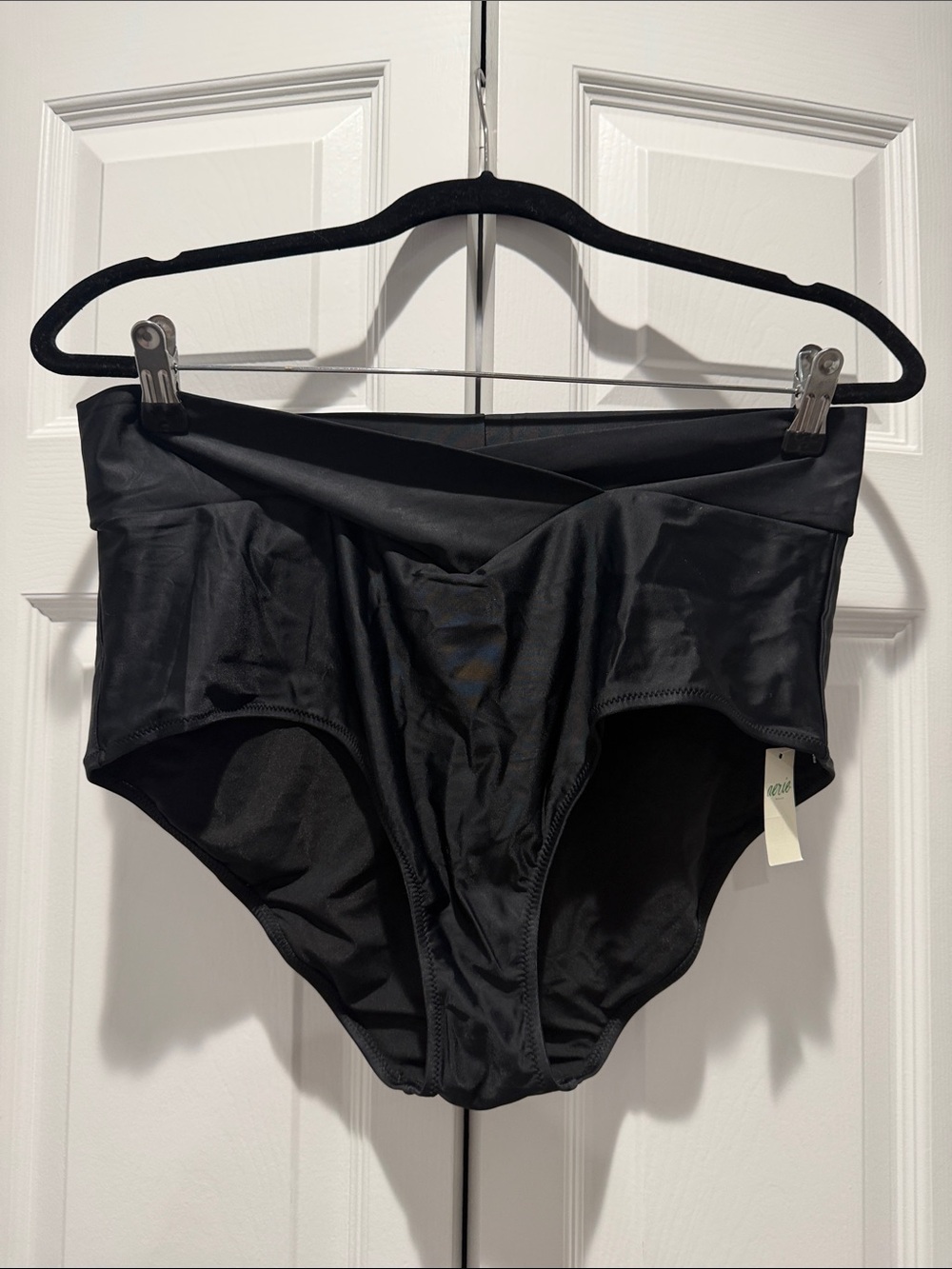 Black High-Waist Swim Bottoms